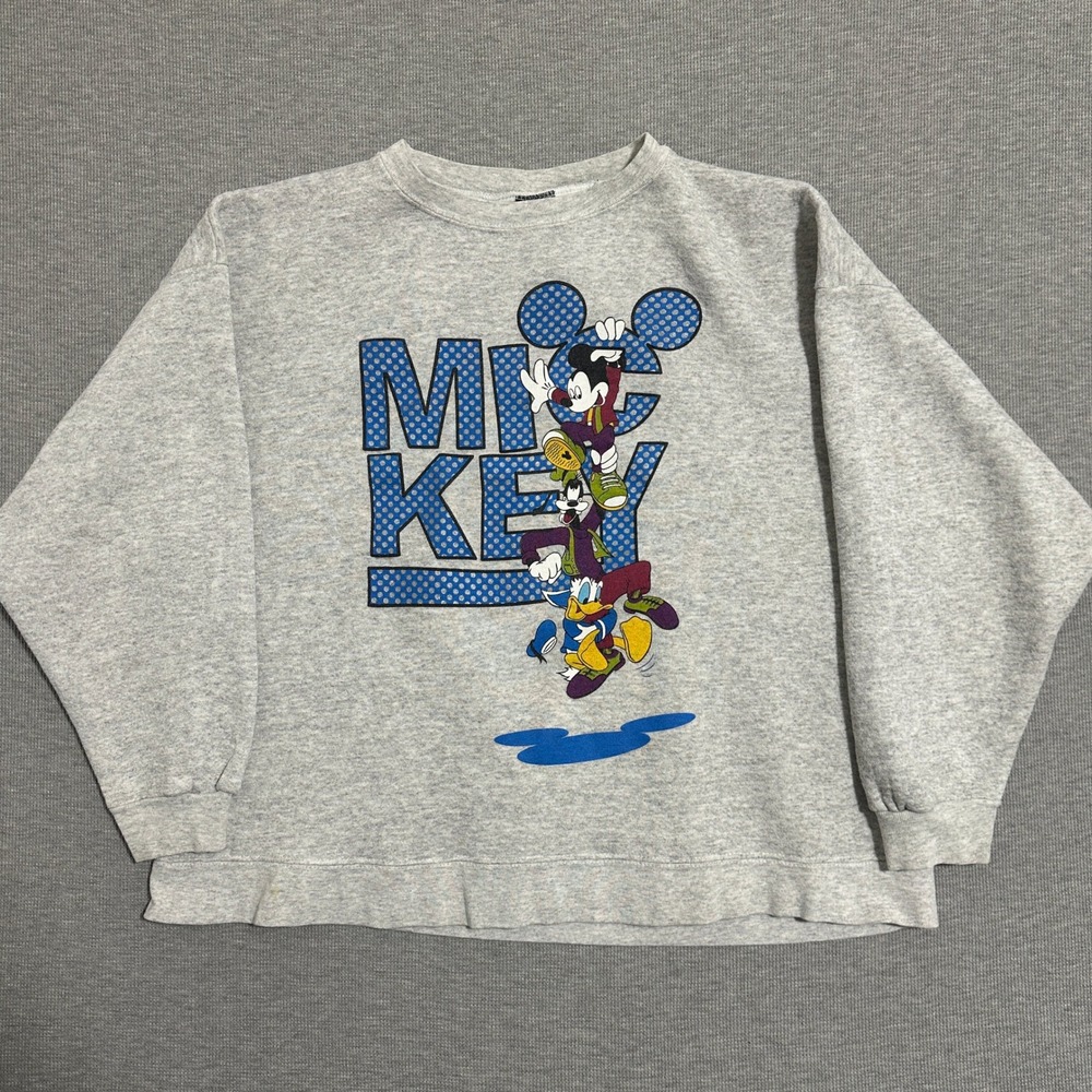 Vintage‎ Mickey Unlimited Disney Crewneck Sweatshirt Grey Mens Size L/XL